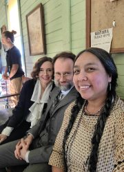 On set selfie with scene partners, Amie Mackenzie and Potsch Boyd